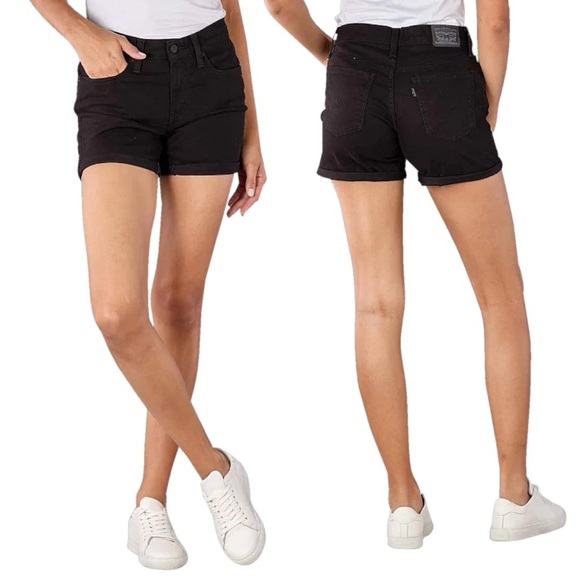 Levi's | Mid Length Denim Shorts in Black Size 28 / 6 - Picture 1 of 8